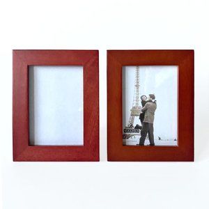 RED COLORED PHOTO FRAMES SET OF TWO 3.5 x 5"